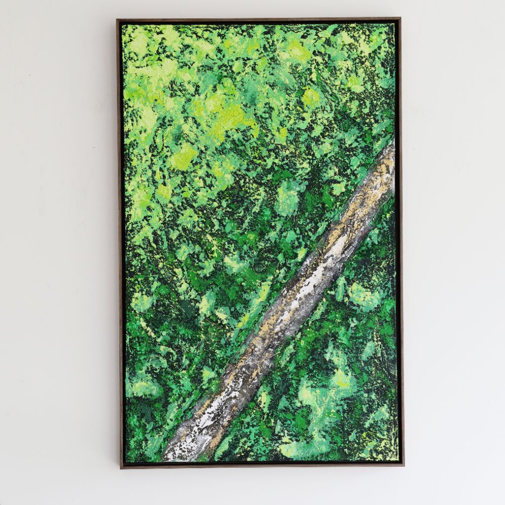 グリーン系の抽象画作品